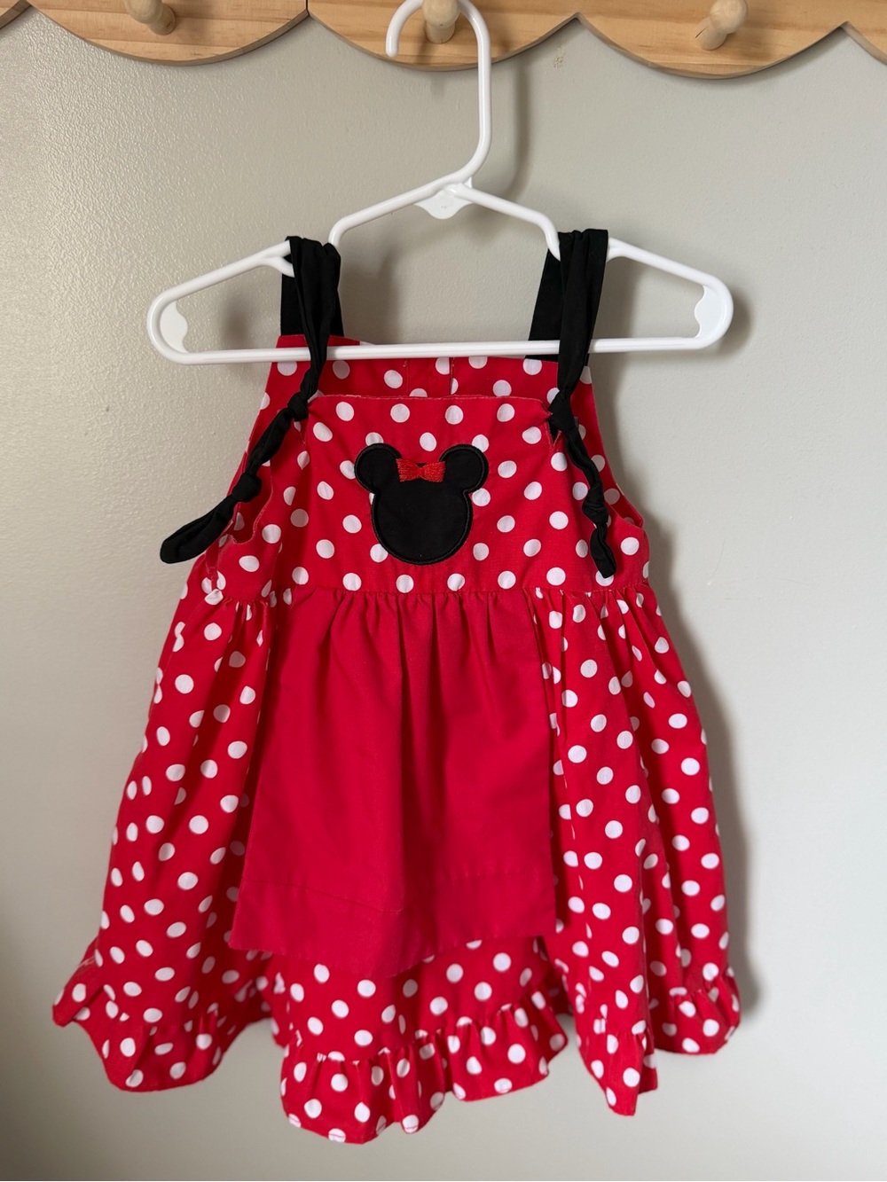 Red Polka Dot Minnie-Inspired Tank Dress with Black Accents